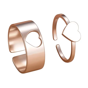 Acél páros gyűrű szívek