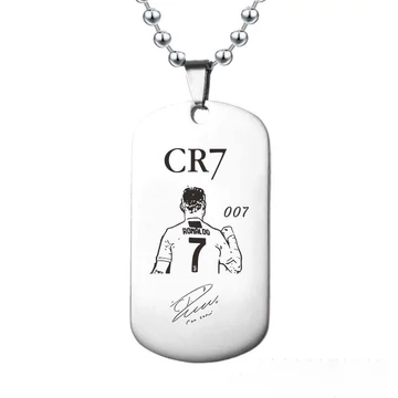 Acél dögcédulás Cristiano Ronaldo nyaklánc