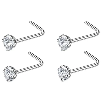 Cirkon köves acél orr piercing szett