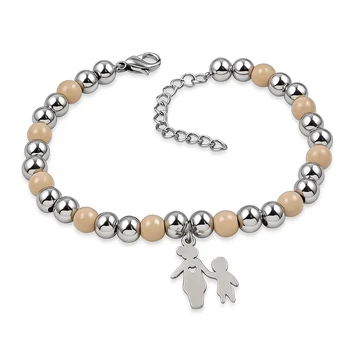 Acél anya és gyermeke karkötő