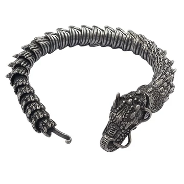 Acél sárkányos férfi karkötő
