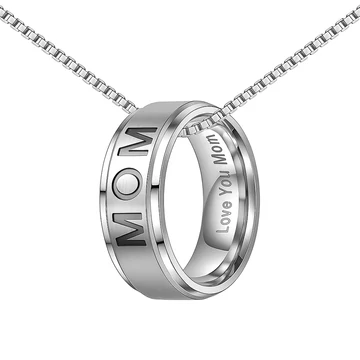 Acél anya gyűrűs nyaklánc