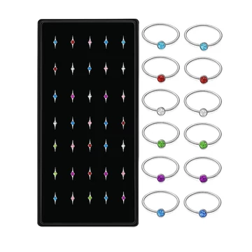40 db-os 316L orvosi acél orr piercing kör alakú színes