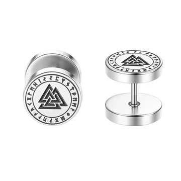 Acél viking fülbevaló Valknut