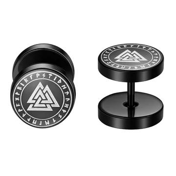 Acél viking fülbevaló Valknut