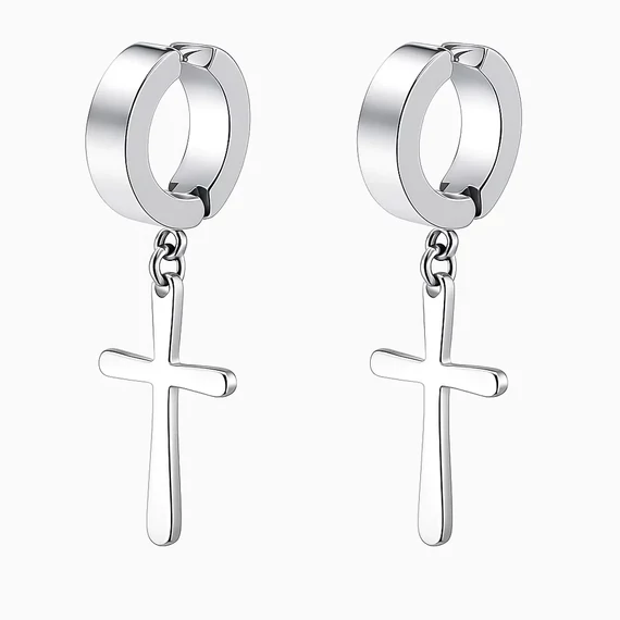 Acél keresztes fülbevaló