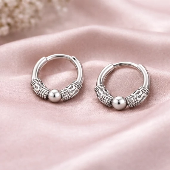 Acél tribal férfi fülbevaló