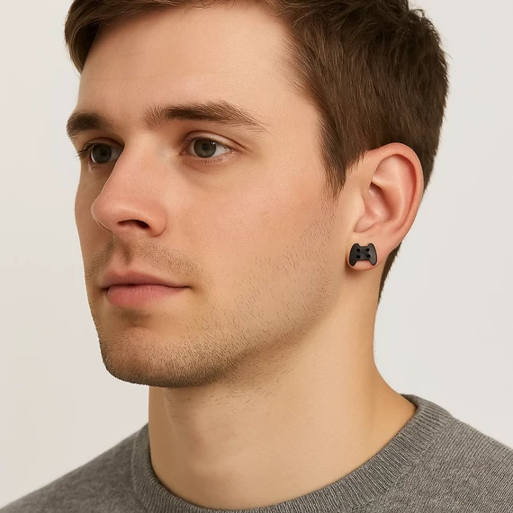 Acél kontroller fülbevaló fülben