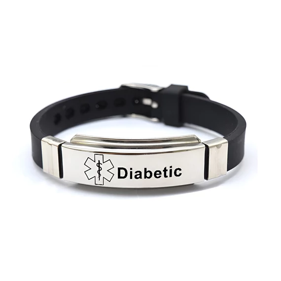 Acél cukorbeteg karkötő