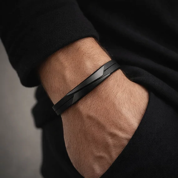 Acél fémlapos férfi karkötő "Mike" 