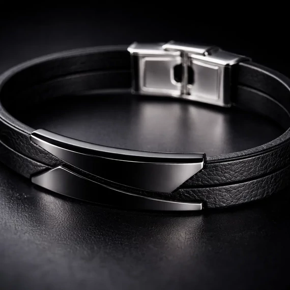 Acél fémlapos férfi karkötő "Mike" 