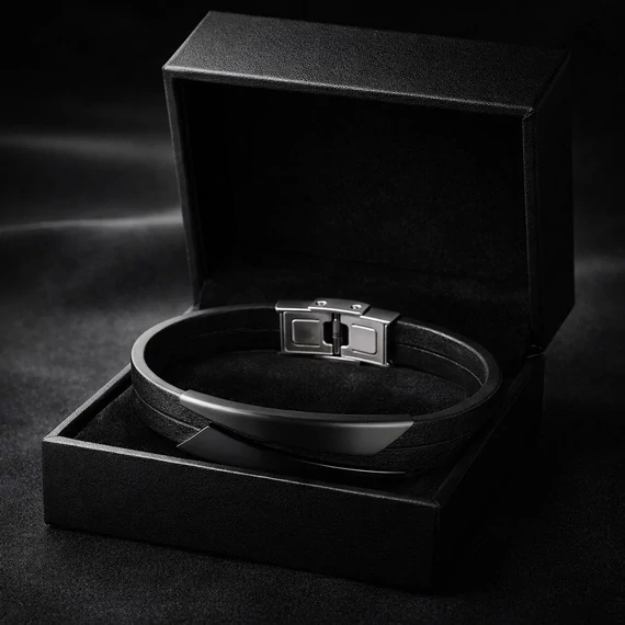 Acél fémlapos férfi karkötő "Mike" 