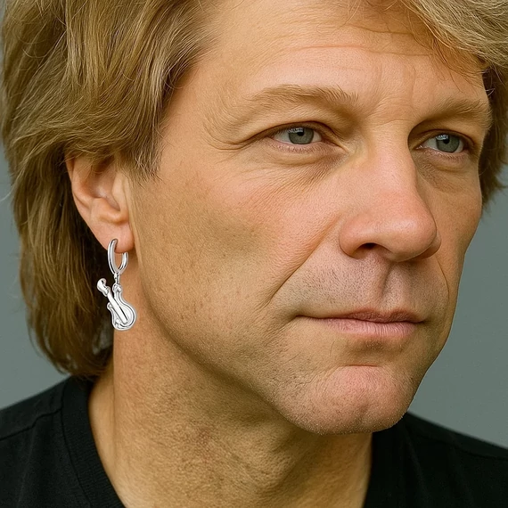 Acél fülbevaló "gitár" fülben