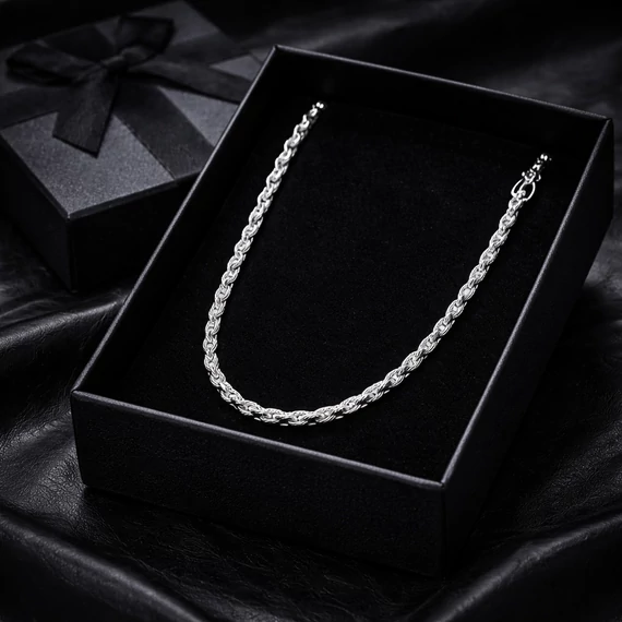 Acél férfi nyaklánc "Rope"