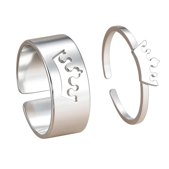 Acél páros gyűrű koronák