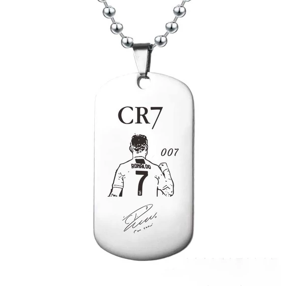 Acél dögcédulás Cristiano Ronaldo nyaklánc