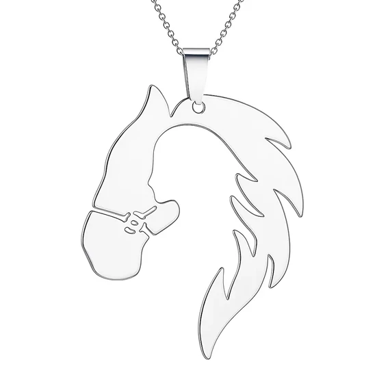 Acél ló és nő nyaklánc