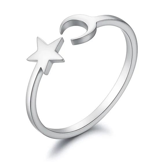 Acél holdas csillagos gyűrű