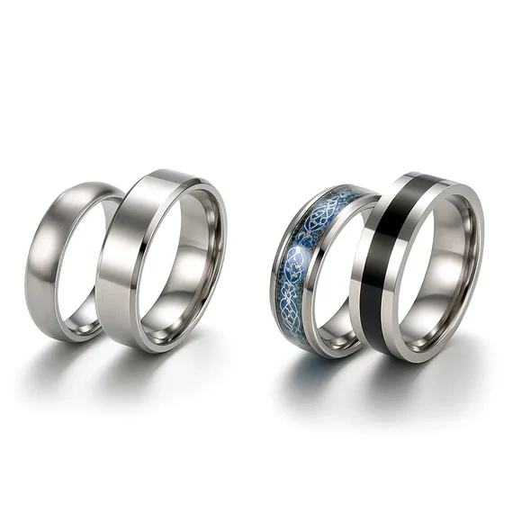 Férfi acél gyűrű szett