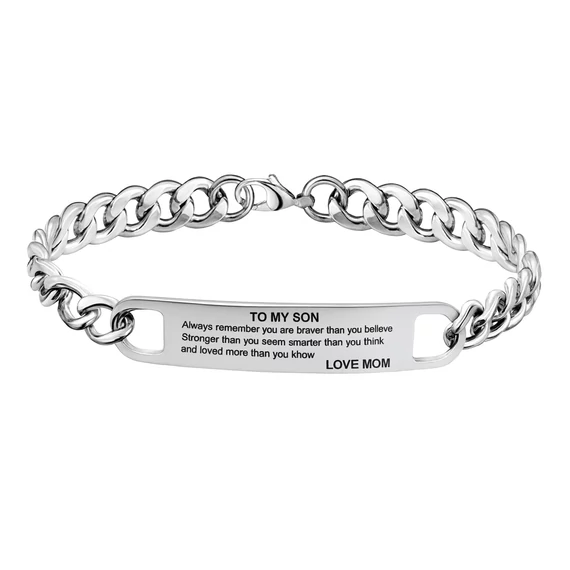 Acél anyától fiának karkötő
