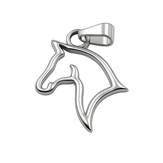 Acél lófejes medál