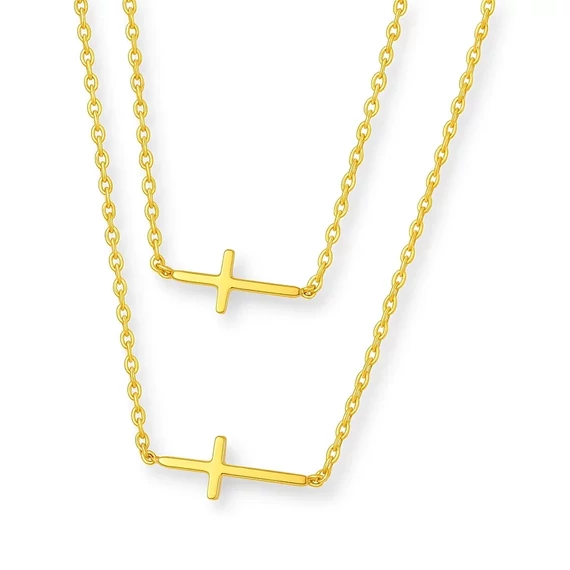 Acél dupla kereszt nyaklánc