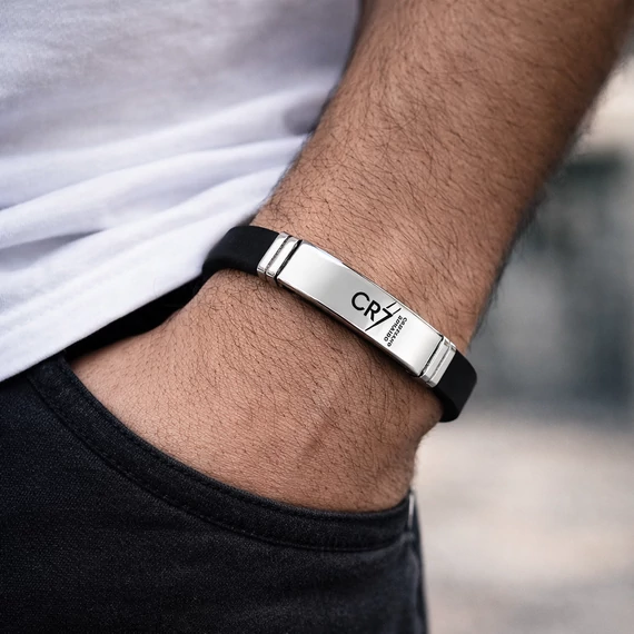 Acél Cristiano Ronaldo karkötő (CR7)