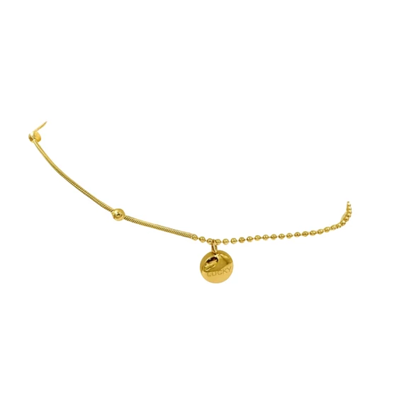 Acél szerencse (lucky) medálos bokalánc