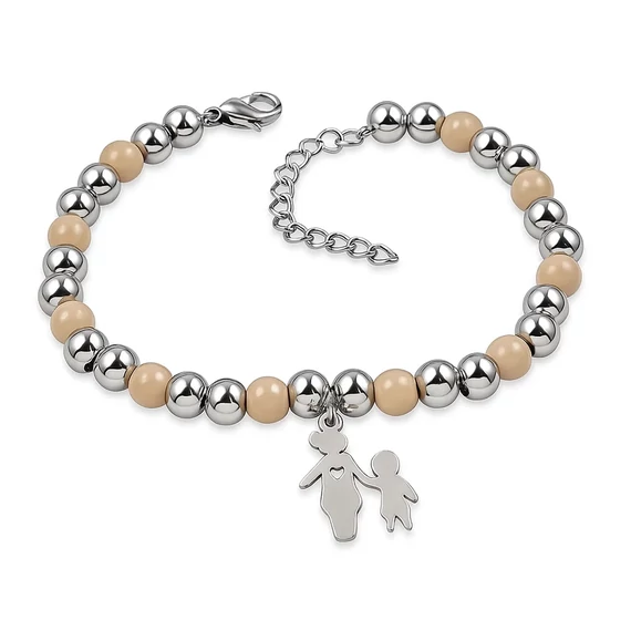 Acél anya és gyermeke karkötő