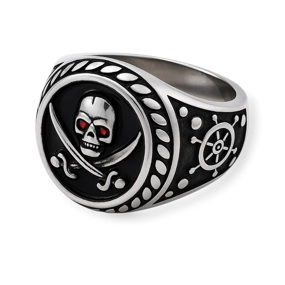 Acél koponyás gyűrű