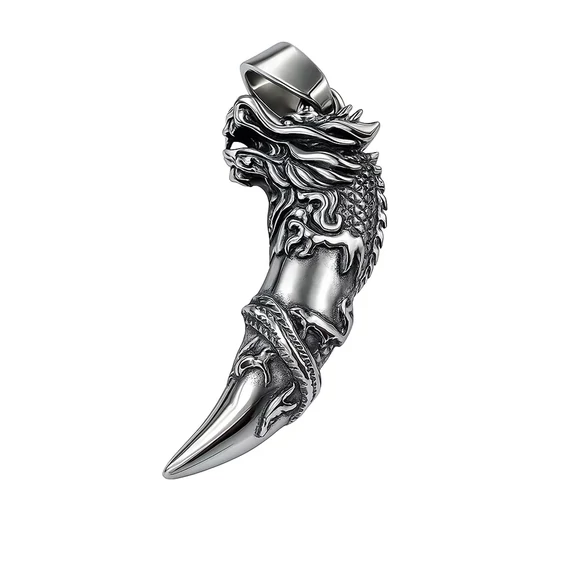 Acél sárkányfog medál