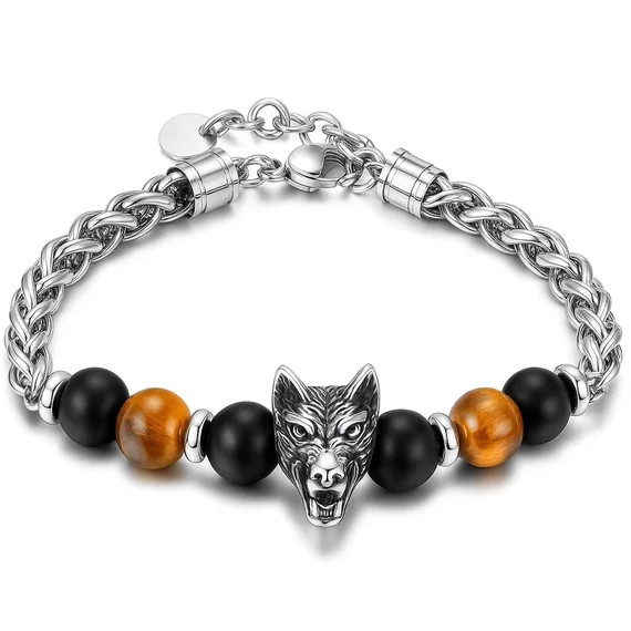 Acél farkas karkötő