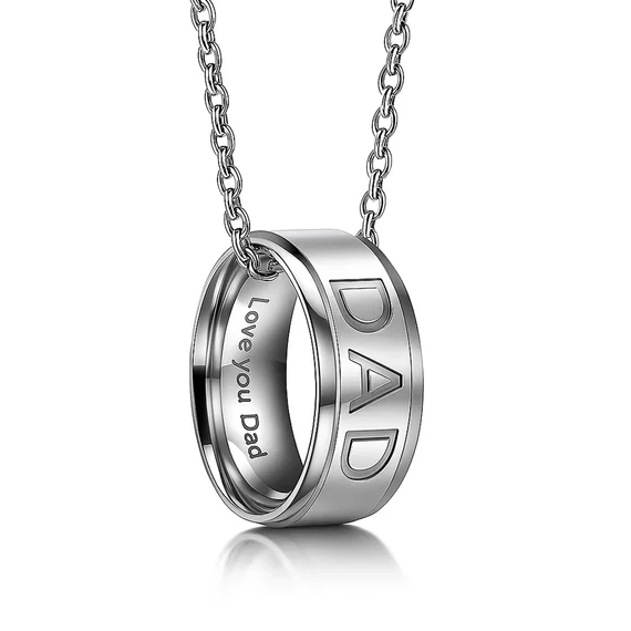 Acél apa gyűrűs nyaklánc