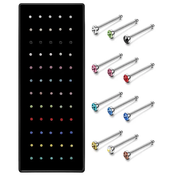 40 db-os 316L orvosi acél orr piercing hosszúkás színes