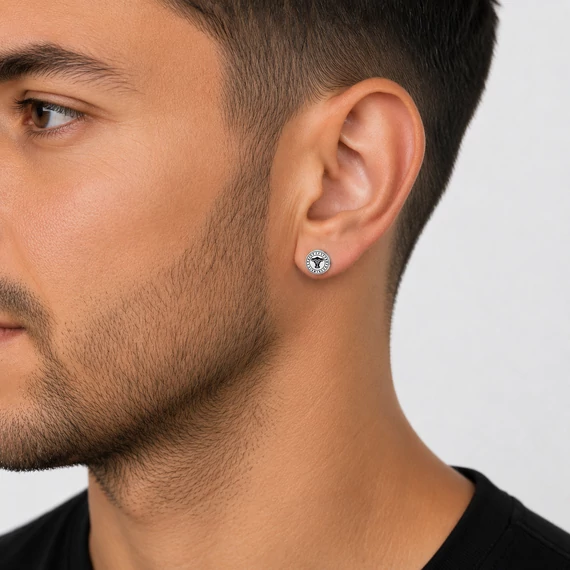 Acél Thor kalapácsa viking fülbevaló ezüst