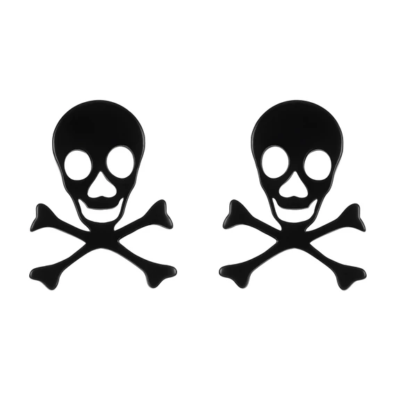 Acél halálfejes fülbevaló