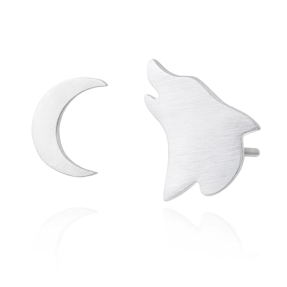 Acél fülbevaló farkas és Hold