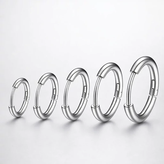 Acél karika fülbevaló szett
