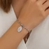 Acél rózsafüzér karkötő Szűz Mária medállal