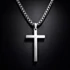 Acél ezüst színű keresztes nyaklánc