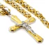 Kétszínű acél férfi kereszt nyaklánc