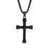 Acél férfi fekete kereszt nyaklánc